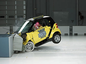Краш-тест Smart ForTwo. Фото IIHS