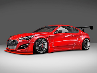 Hyundai Genesis от Blood Type Racing. Иллюстрация Blood Type Racing