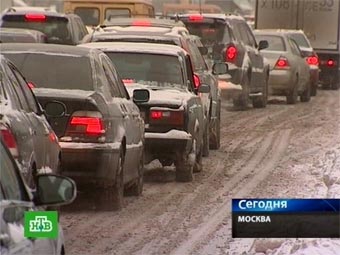 Пробка в Москве. Кадр НТВ, архив