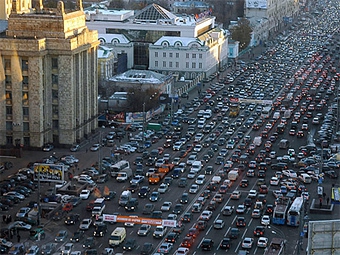 Пробка на Садовом кольце. Фото Антона Носика