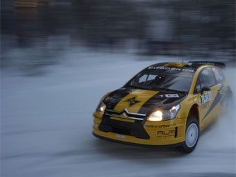 Евгений Новиков (Citroen Junior Team, Citroen C4 WRC) во Ралли Норвегии 2009 года. Фото с сайта rally-mania.cz