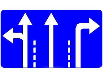 Знак "Направление движения по полосам". Иллюстрация с сайта globinform.net