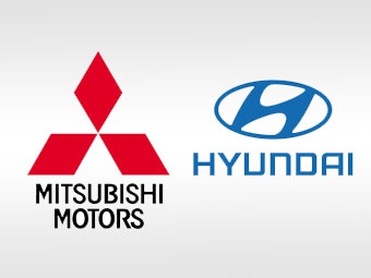 Логотипы Mitsubishi и Hyundai