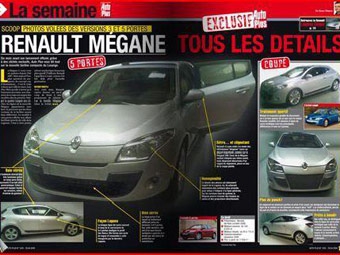 Сканированная страница журнала Auto Plus со снимками нового Megane. Иллюстрация с сайта nextconceptcars.com