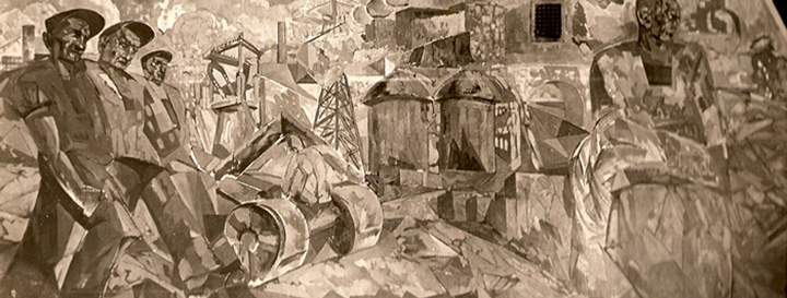 Роспись в Доме Стройбюро по репродукции 1930-х годов