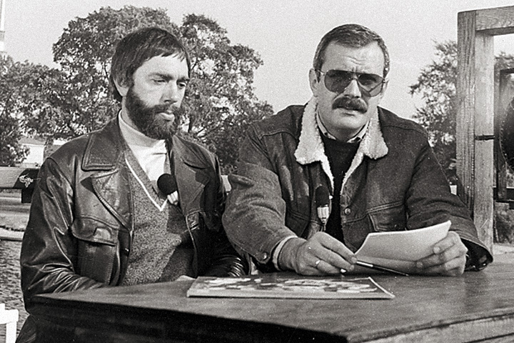 Артемьев и Никита Михалков на записи телевизионной передачи в Ленинграде, 1982 год