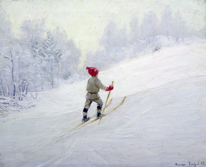Густав Венцель. Лыжная тренировка. 1898
