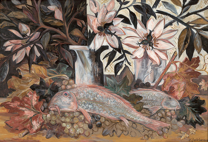 «Натюрморт с барабулькой и магнолиями», около 1928, Третьяковская галерея