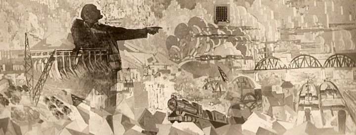 Роспись в Доме Стройбюро по репродукции 1930-х годов
